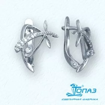 Серьги с фианитами Линии Любви