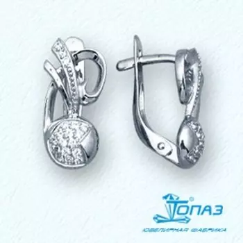 Серьги с фианитами Линии Любви