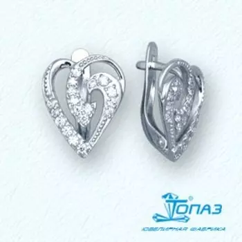 Серьги с фианитами Линии Любви