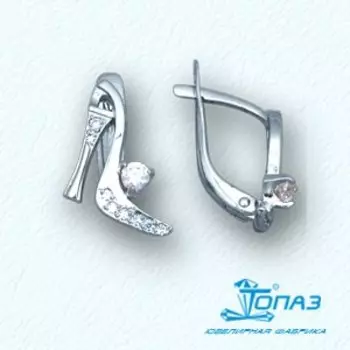 Серьги с фианитами Линии Любви