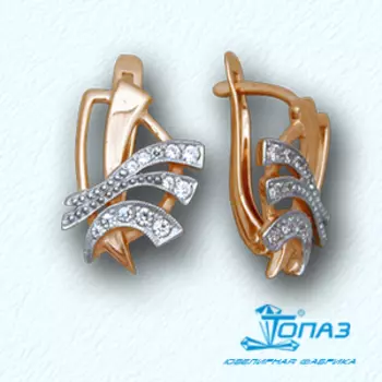 Серьги с фианитами Линии Любви