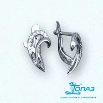 Серьги с фианитами Линии Любви