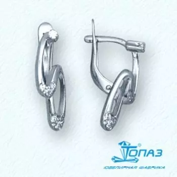 Серьги с фианитами Линии Любви