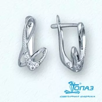 Серьги с фианитами Линии Любви