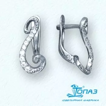 Серьги с фианитами Линии Любви