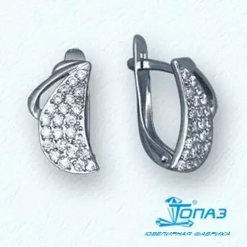 Серьги с фианитами Линии Любви