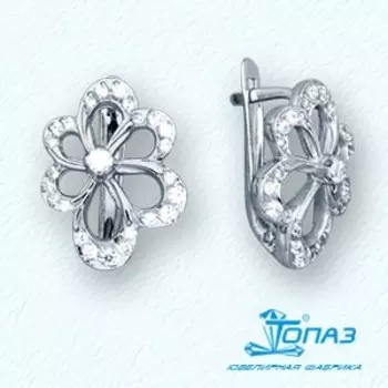 Серьги с фианитами Линии Любви