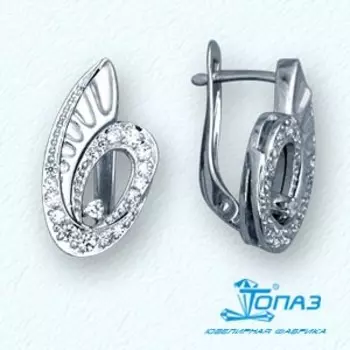 Серьги с фианитами Линии Любви