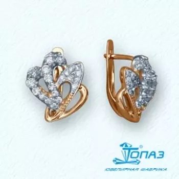 Серьги с фианитами Линии Любви