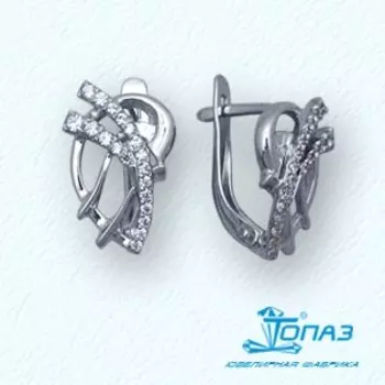 Серьги с фианитами Линии Любви