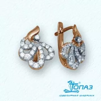 Серьги с фианитами Линии Любви