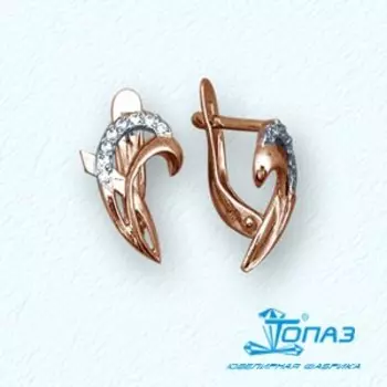 Серьги с фианитами Линии Любви