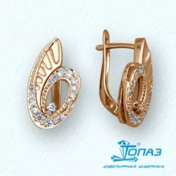 Серьги с фианитами Линии Любви