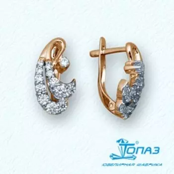 Серьги с фианитами Линии Любви