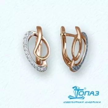 Серьги с фианитами Линии Любви