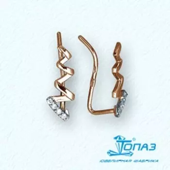 Серьги с фианитами Линии Любви