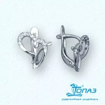 Серьги с фианитами Линии Любви