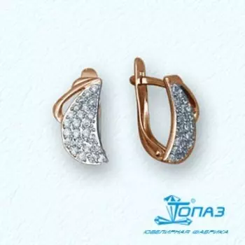 Серьги с фианитами Линии Любви