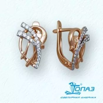 Серьги с фианитами Линии Любви