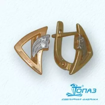 Серьги с фианитами Линии Любви