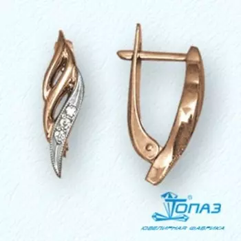 Серьги с фианитами Линии Любви