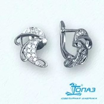 Серьги с фианитами Линии Любви