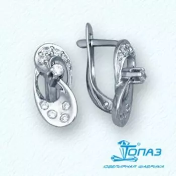 Серьги с фианитами Линии Любви