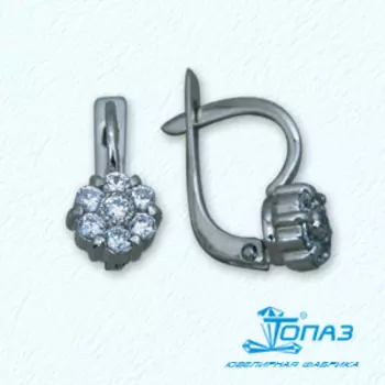 Серьги с фианитами Линии Любви