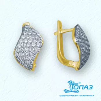 Серьги с фианитами Линии Любви