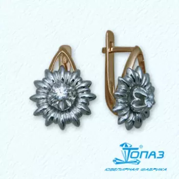 Серьги с фианитами Линии Любви