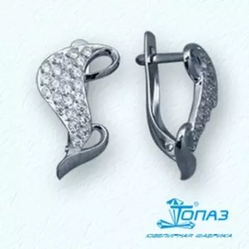 Серьги с фианитами Линии Любви