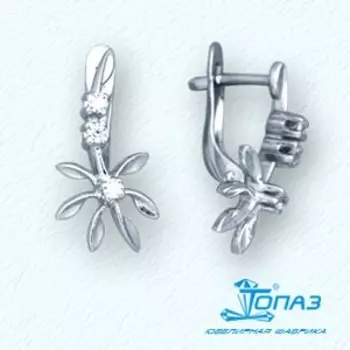 Серьги с фианитами Линии Любви