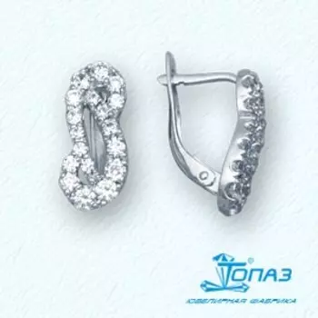 Серьги с фианитами Линии Любви