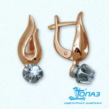 Серьги с фианитами Линии Любви