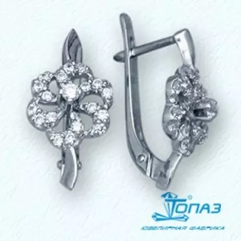 Серьги с фианитами Линии Любви