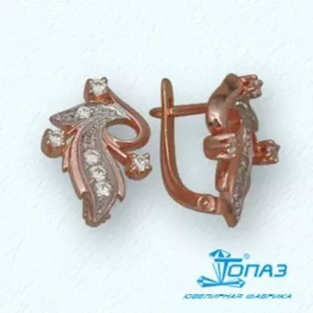 Серьги с фианитами Линии Любви