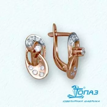 Серьги с фианитами Линии Любви