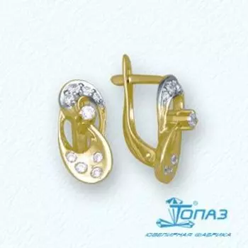 Серьги с фианитами Линии Любви