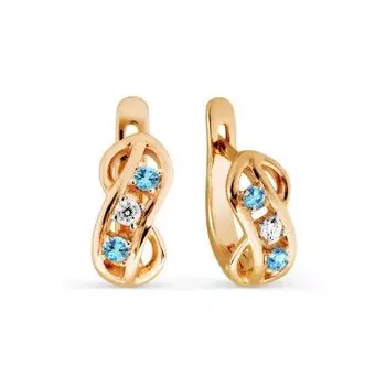 Серьги с фианитами Линии Любви