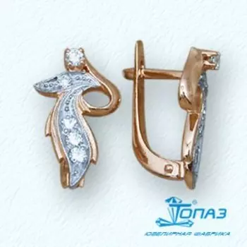 Серьги с фианитами Линии Любви