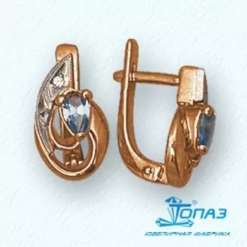 Серьги с фианитами Линии Любви