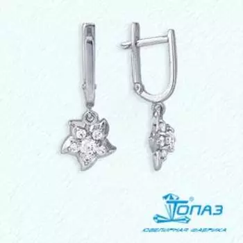 Серьги с фианитами Линии Любви