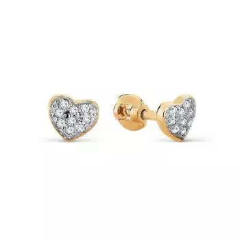 Серьги с фианитами Линии Любви