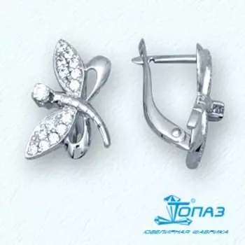 Серьги с фианитами Линии Любви