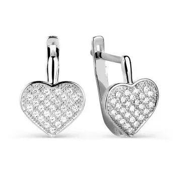 Серьги с фианитами Линии Любви