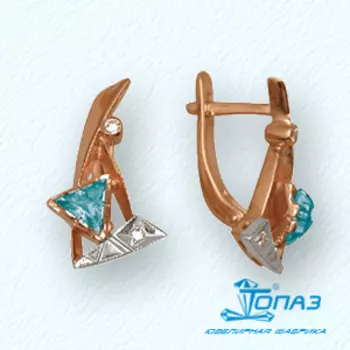 Серьги с фианитами Линии Любви