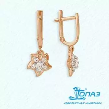 Серьги с фианитами Линии Любви