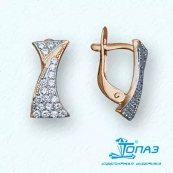 Серьги с фианитами Линии Любви