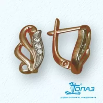 Серьги с фианитами Линии Любви