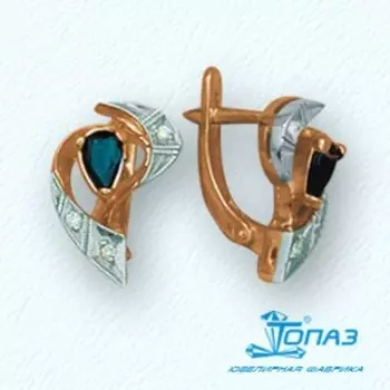 Серьги с фианитами Линии Любви